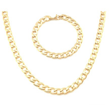 Edelstahl Gold Modeschmuck Halskette Set